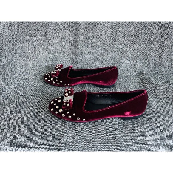 Salvatore Ferragamo Studded Velvet Bow Loafers NS 31168 510H - 7.5M - Picture 3 of 5